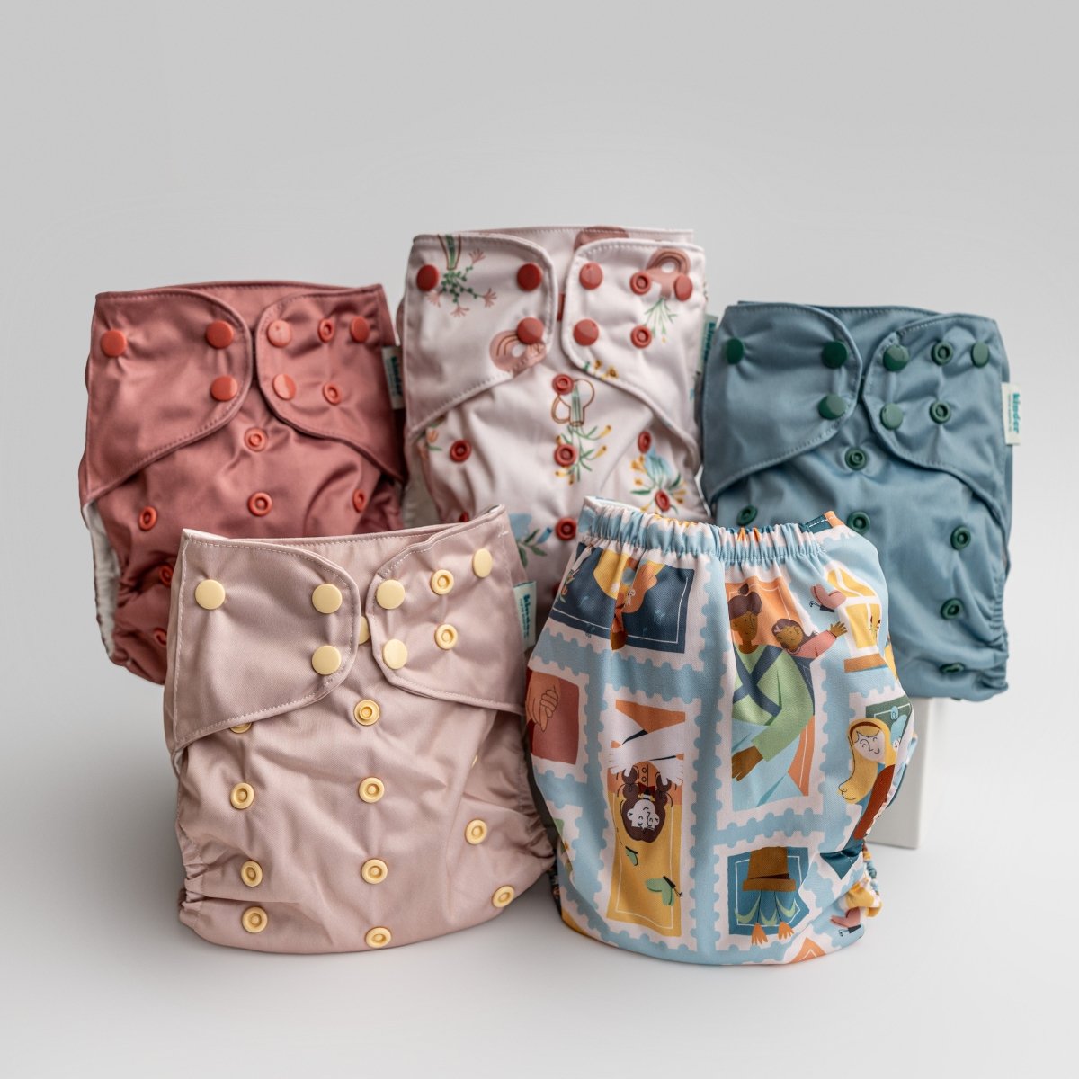 Kinder Cloth Diaper Co. Floral: Essentials Pocket Cloth Diaper with Athletic Wicking Jersey, Grows with your Baby Everetts Place