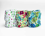Kinder Cloth Diaper Co. Floral: Essentials Pocket Cloth Diaper with Athletic Wicking Jersey, Grows with your Baby -