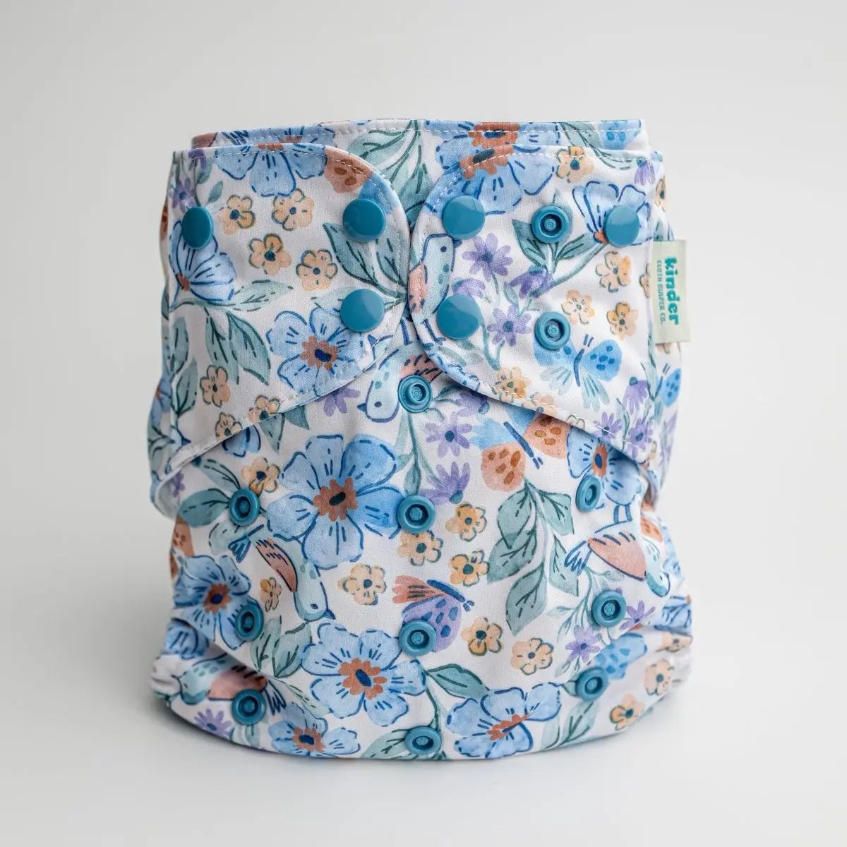 Kinder Cloth Diaper Co. Floral: Essentials Pocket Cloth Diaper with Athletic Wicking Jersey, Grows with your Baby -