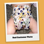 Kinder Cloth Diaper Co. Floral: Essentials Pocket Cloth Diaper with Athletic Wicking Jersey, Grows with your Baby -