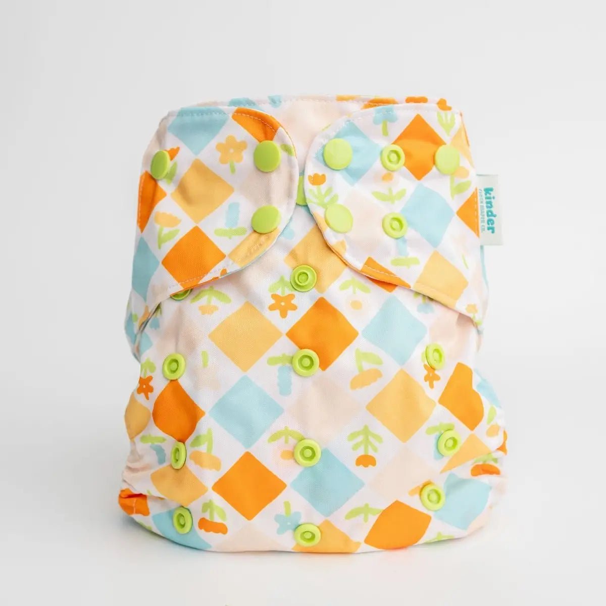 Kinder Cloth Diaper Co. Floral: Essentials Pocket Cloth Diaper with Athletic Wicking Jersey, Grows with your Baby -