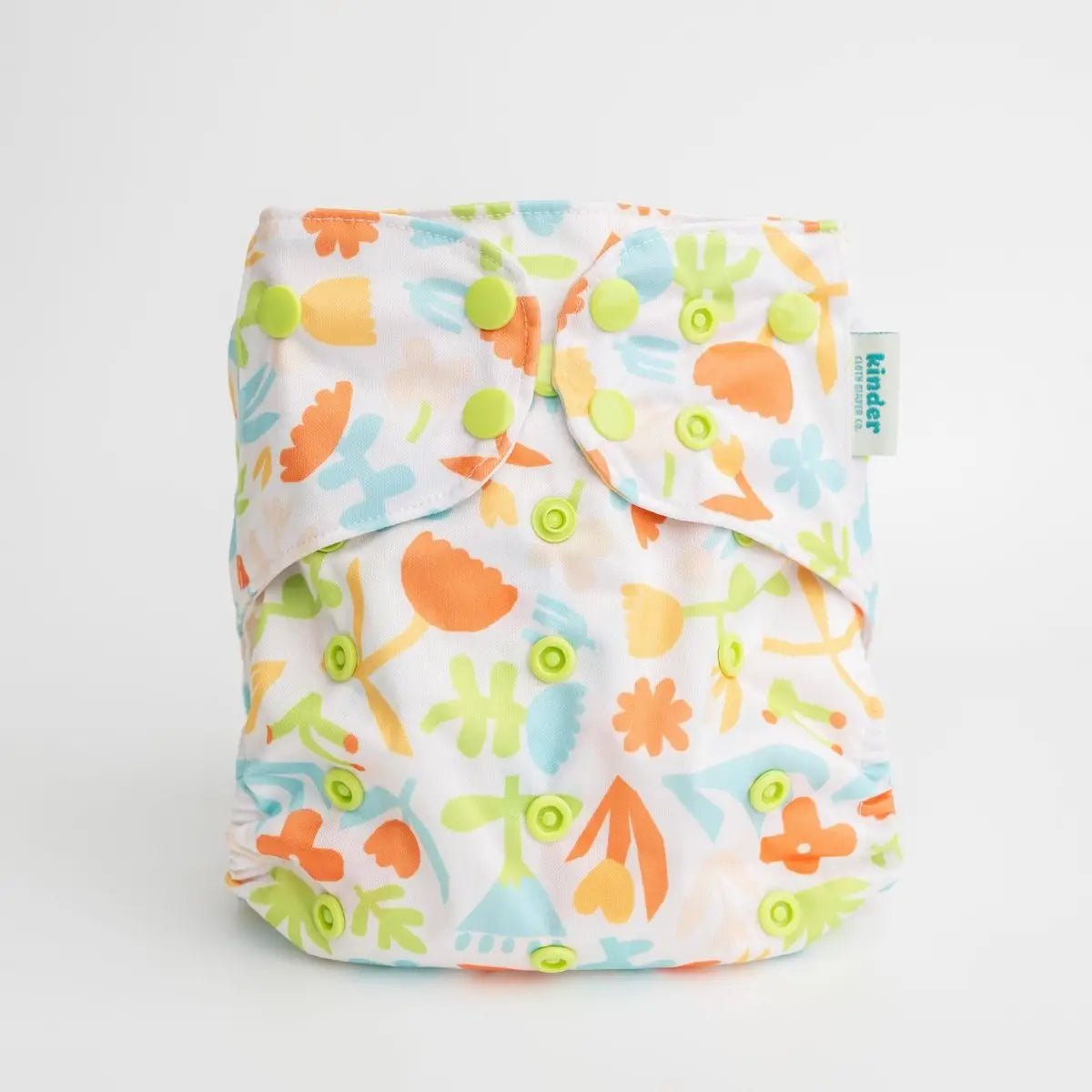 Kinder Cloth Diaper Co. Floral: Essentials Pocket Cloth Diaper with Athletic Wicking Jersey, Grows with your Baby -
