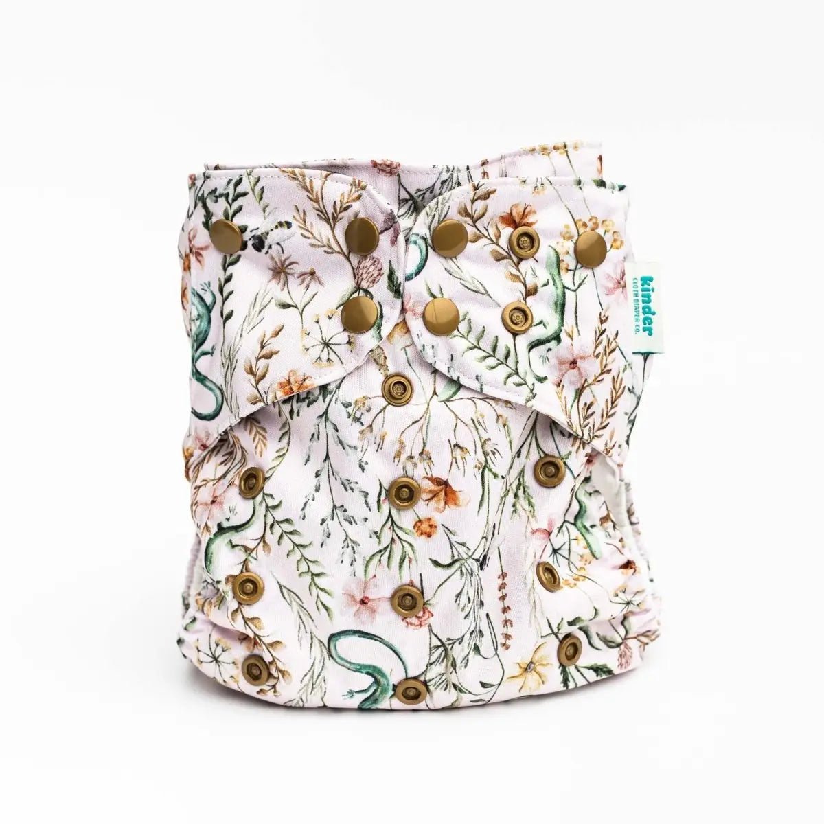 Kinder Cloth Diaper Co. Floral: Essentials Pocket Cloth Diaper with Athletic Wicking Jersey, Grows with your Baby -