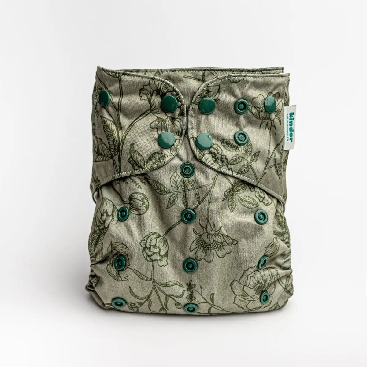 Kinder Cloth Diaper Co. Floral: Essentials Pocket Cloth Diaper with Athletic Wicking Jersey, Grows with your Baby -