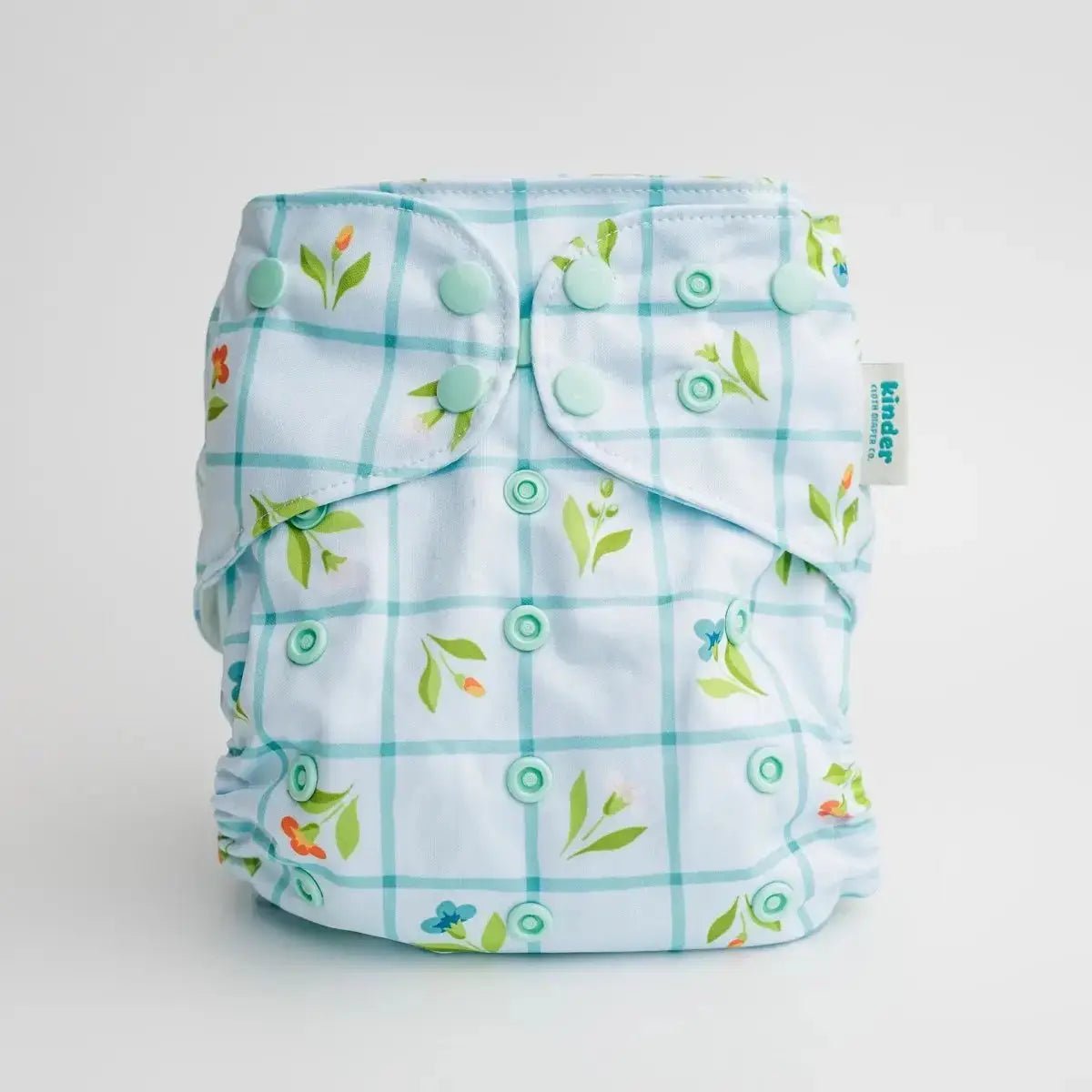 Kinder Cloth Diaper Co. Floral: Essentials Pocket Cloth Diaper with Athletic Wicking Jersey, Grows with your Baby -