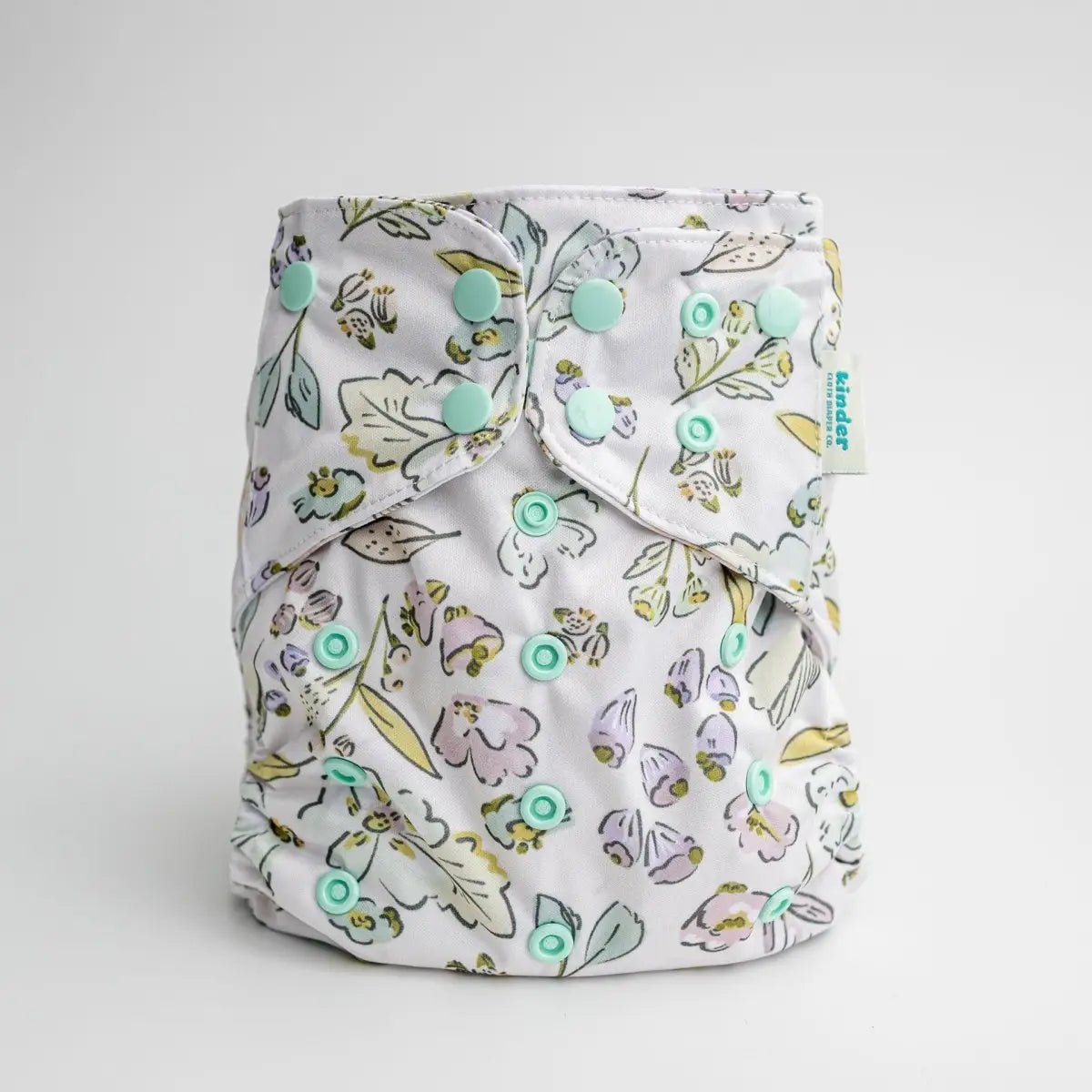 Kinder Cloth Diaper Co. Floral: Essentials Pocket Cloth Diaper with Athletic Wicking Jersey, Grows with your Baby -