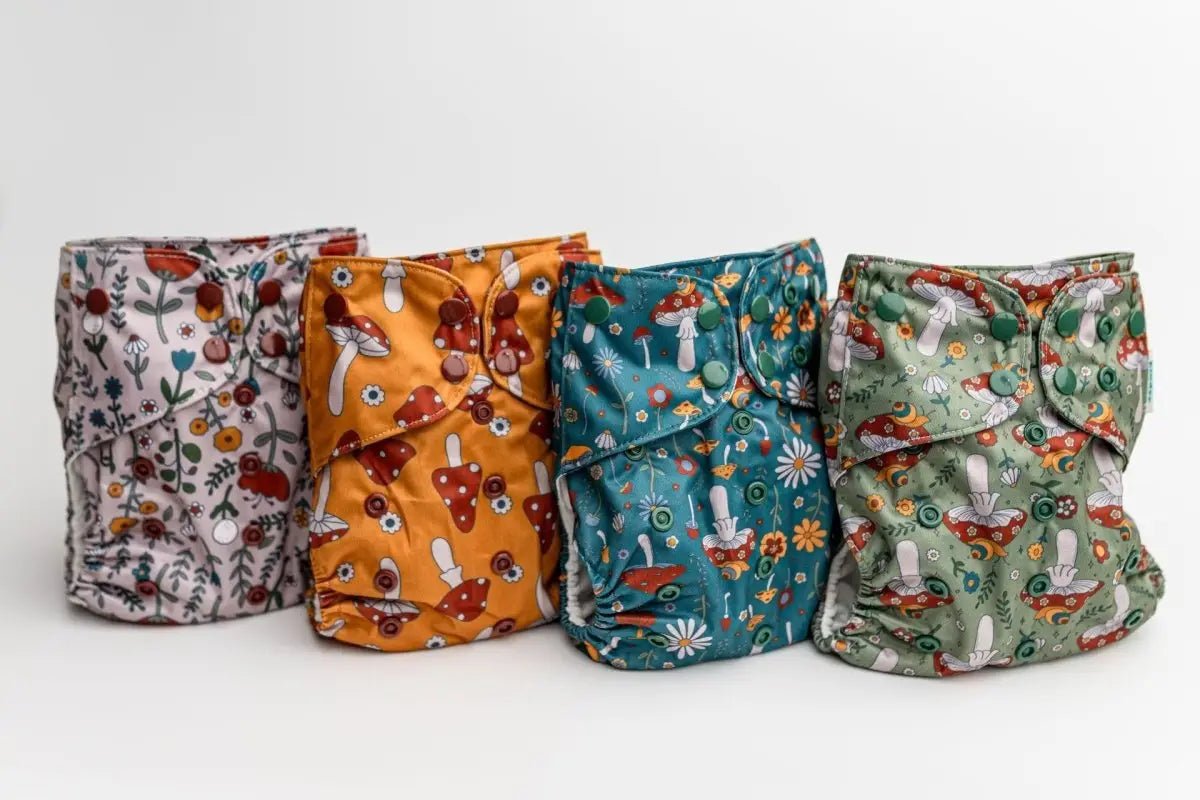 Kinder Cloth Diaper Co. Floral: Essentials Pocket Cloth Diaper with Athletic Wicking Jersey, Grows with your Baby -