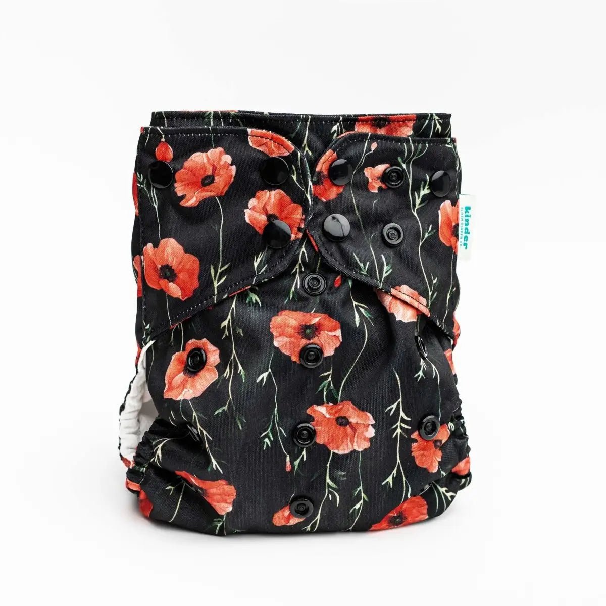 Kinder Cloth Diaper Co. Floral: Essentials Pocket Cloth Diaper with Athletic Wicking Jersey, Grows with your Baby -
