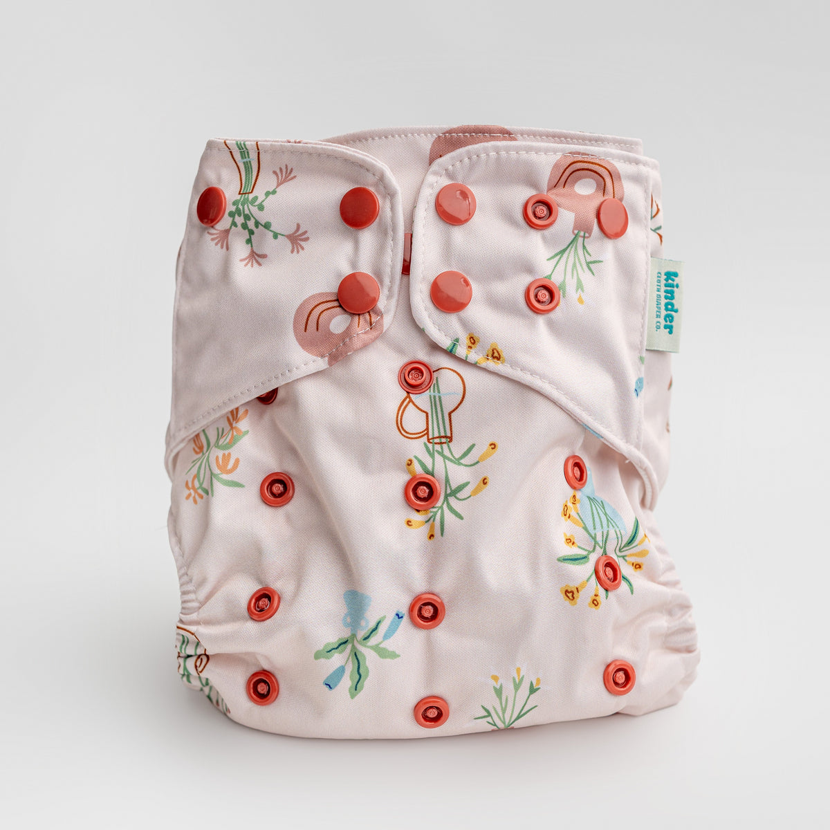 Kinder Cloth Diaper Co. Floral: Essentials Pocket Cloth Diaper with Athletic Wicking Jersey, Grows with your Baby Everetts Place