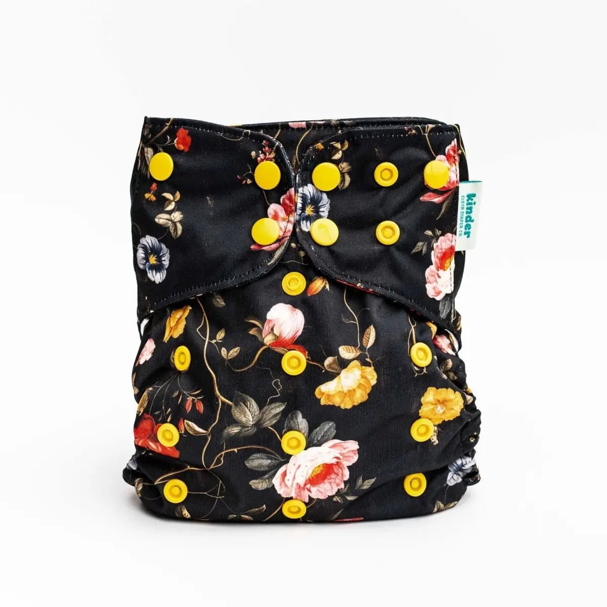 Kinder Cloth Diaper Co. Floral: Essentials Pocket Cloth Diaper with Athletic Wicking Jersey, Grows with your Baby -