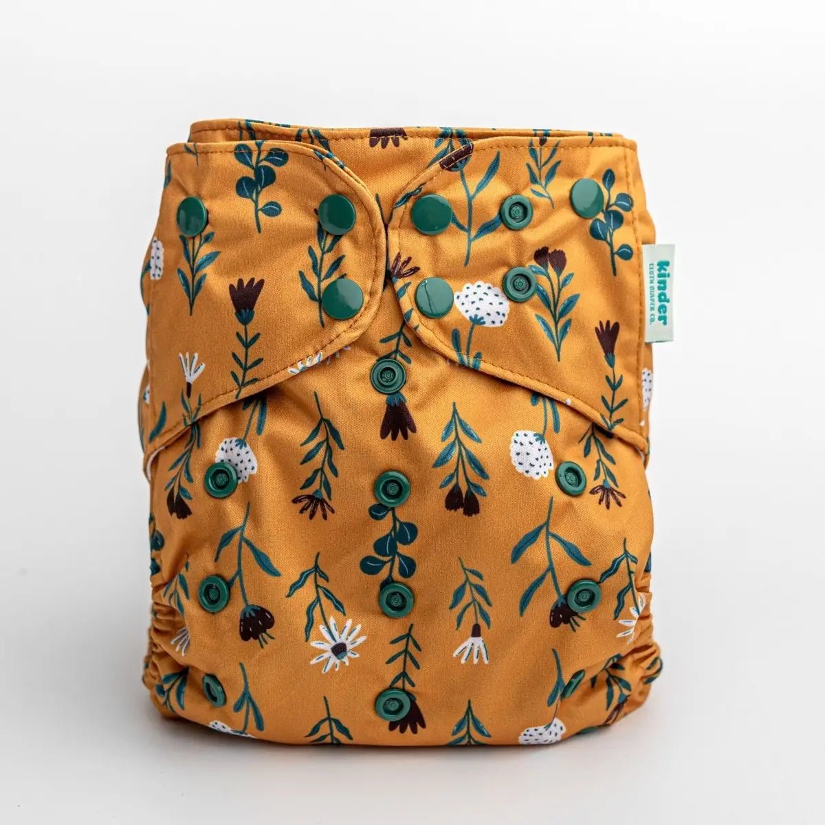 Kinder Cloth Diaper Co. Floral: Essentials Pocket Cloth Diaper with Athletic Wicking Jersey, Grows with your Baby -
