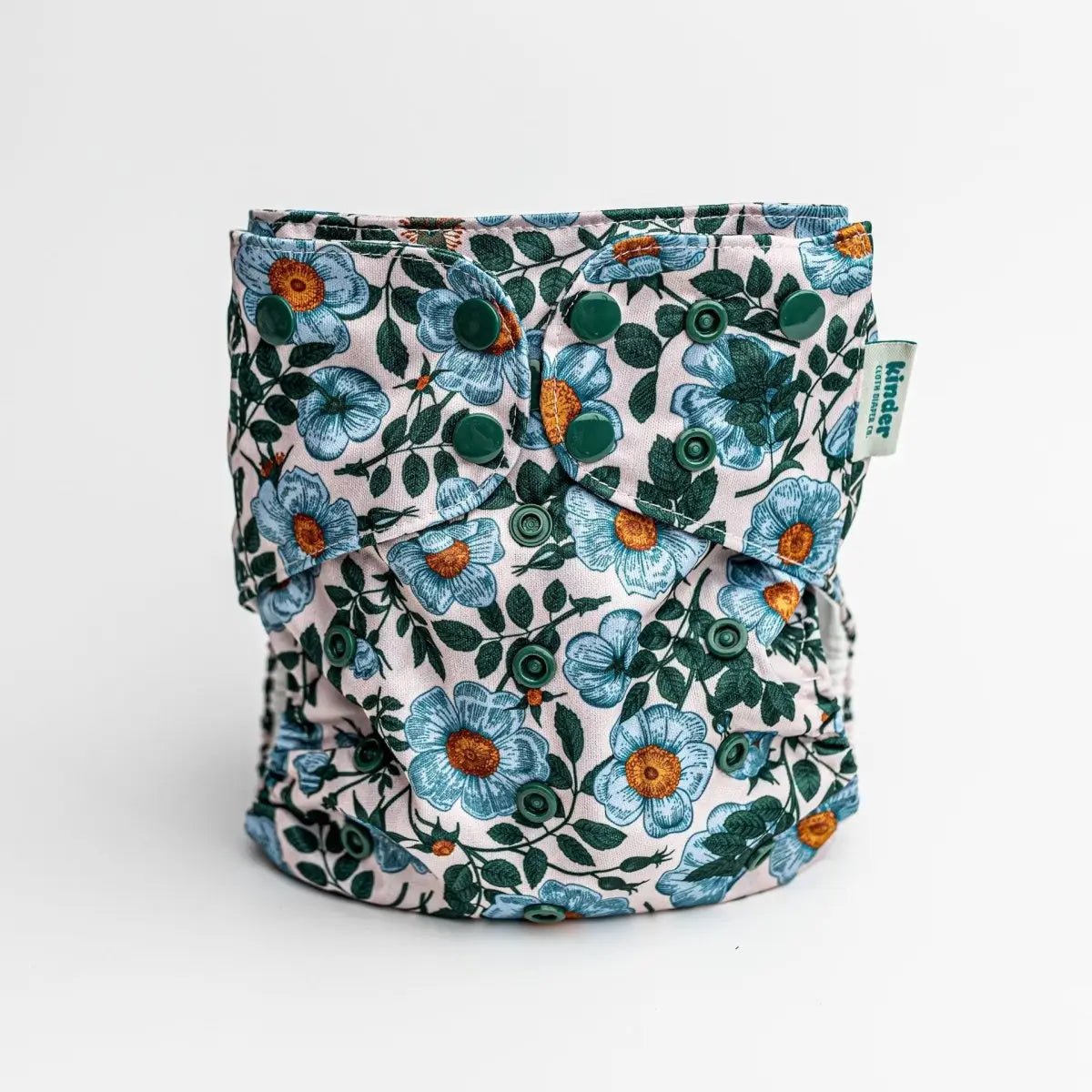 Kinder Cloth Diaper Co. Floral: Essentials Pocket Cloth Diaper with Athletic Wicking Jersey, Grows with your Baby -