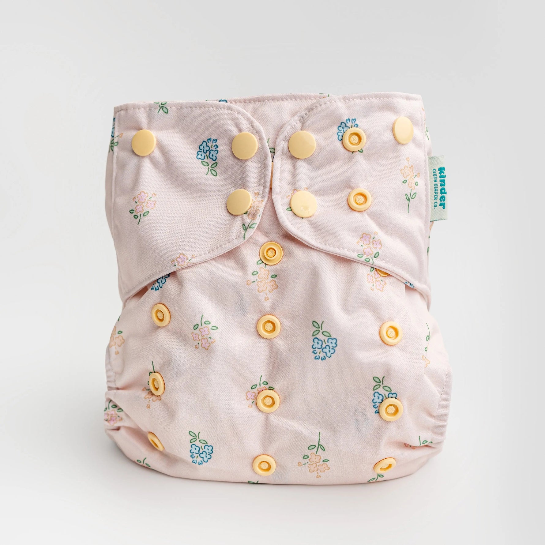 Kinder Cloth Diaper Co. Floral: Essentials Pocket Cloth Diaper with Athletic Wicking Jersey, Grows with your Baby -