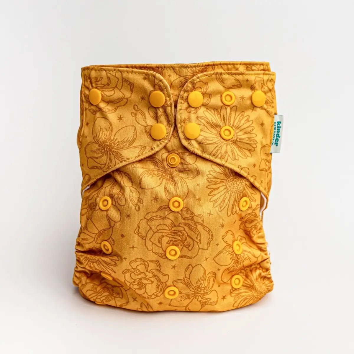 Kinder Cloth Diaper Co. Floral: Essentials Pocket Cloth Diaper with Athletic Wicking Jersey, Grows with your Baby -