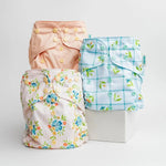 Kinder Cloth Diaper Co. Floral: Essentials Pocket Cloth Diaper with Athletic Wicking Jersey, Grows with your Baby -