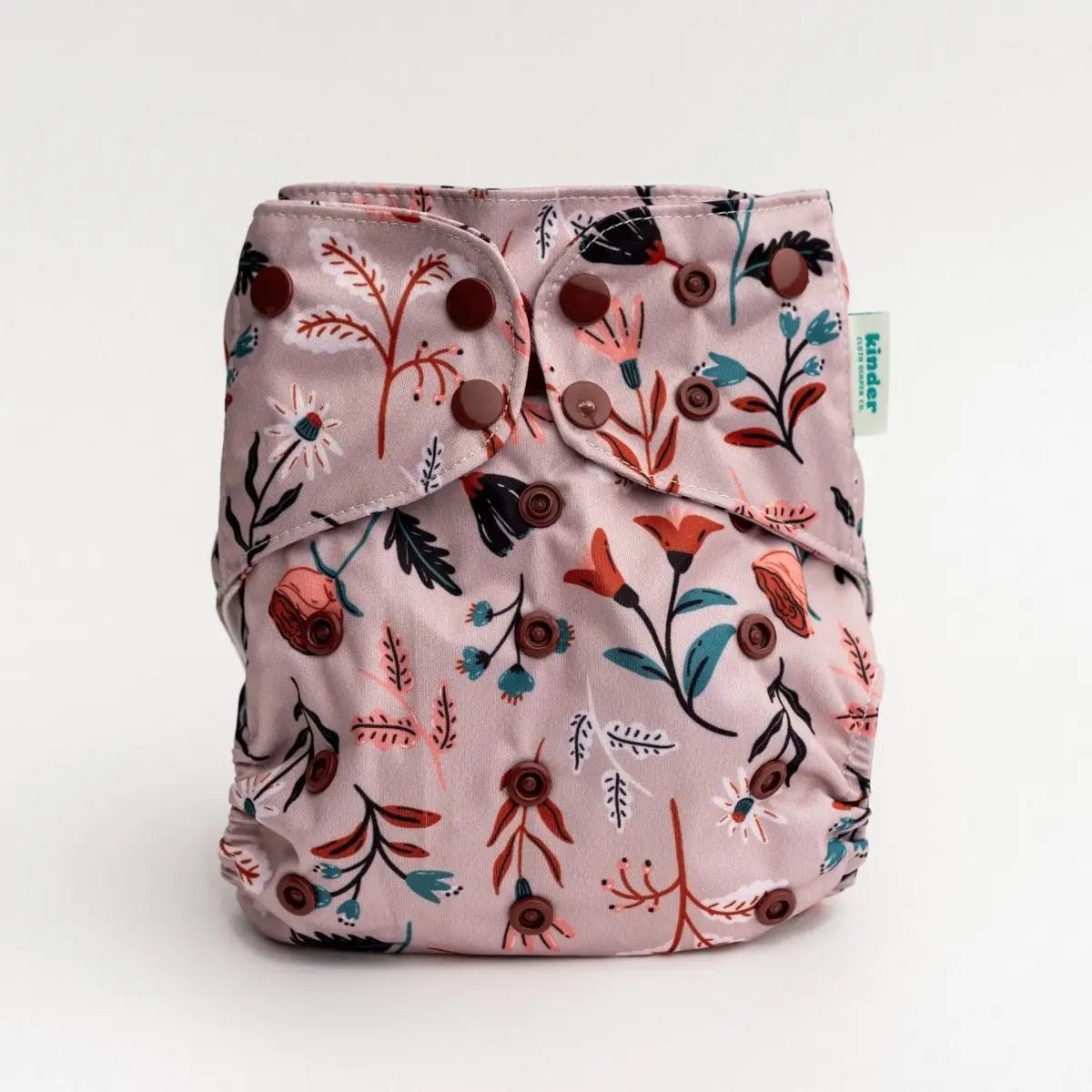 Kinder Cloth Diaper Co. Floral: Essentials Pocket Cloth Diaper with Athletic Wicking Jersey, Grows with your Baby -
