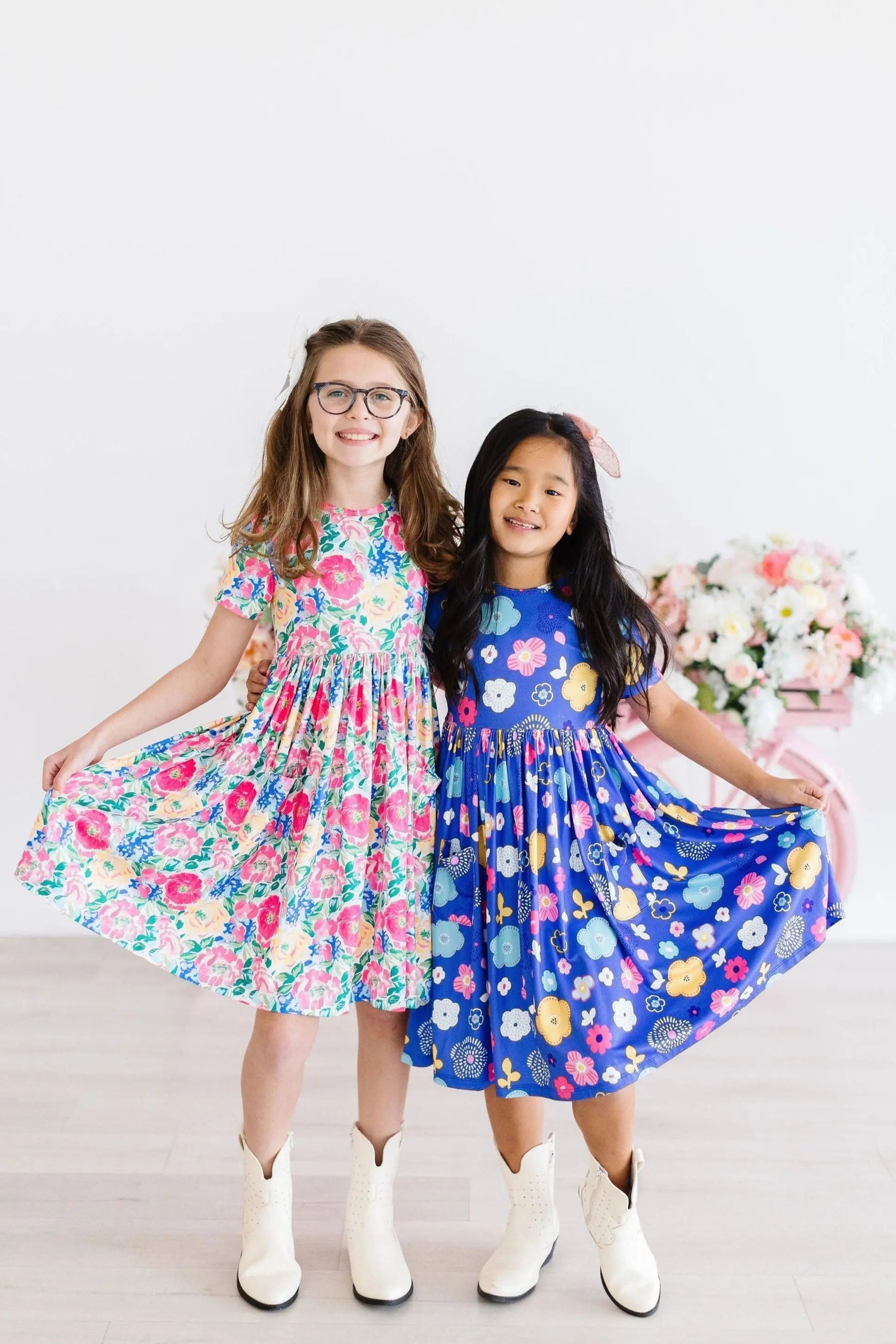 Mila & Rose ® Floral Frenzy S/S Pocket Twirl Dress - 