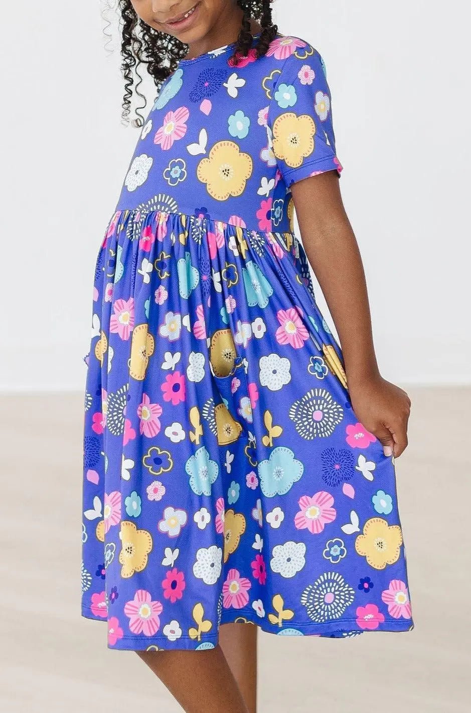 Mila & Rose ® Floral Frenzy S/S Pocket Twirl Dress - 