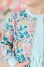 Floral Garden Shimmer Jacket - Sleeve, Textile, Pink, Happiness, Zipper | Everetts Place
