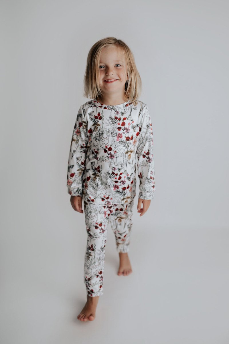 Three Little Tots Floral Girls Kids Pajamas - 
