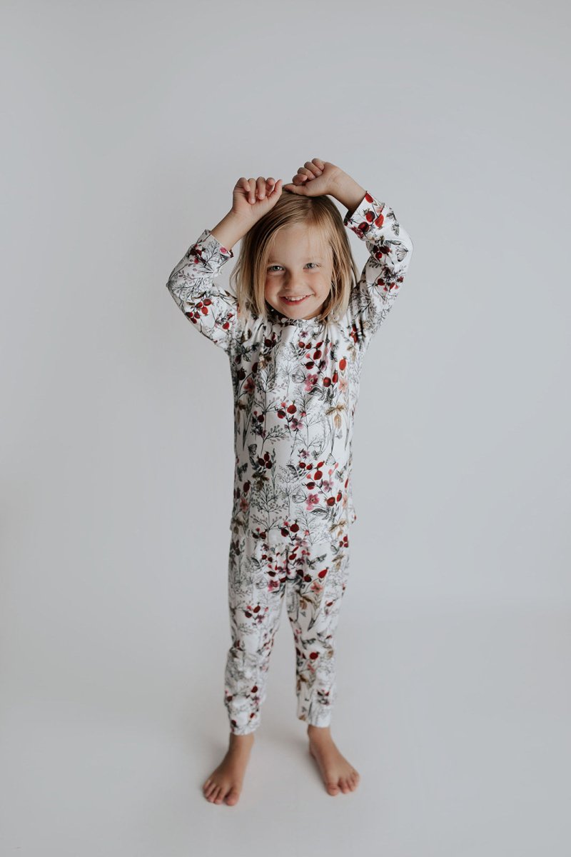 Three Little Tots Floral Girls Kids Pajamas - 