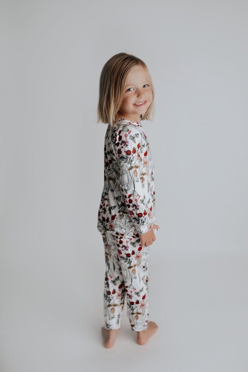 Three Little Tots Floral Girls Kids Pajamas - 