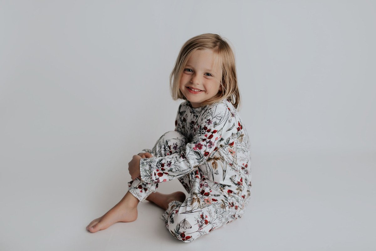 Three Little Tots Floral Girls Kids Pajamas - 