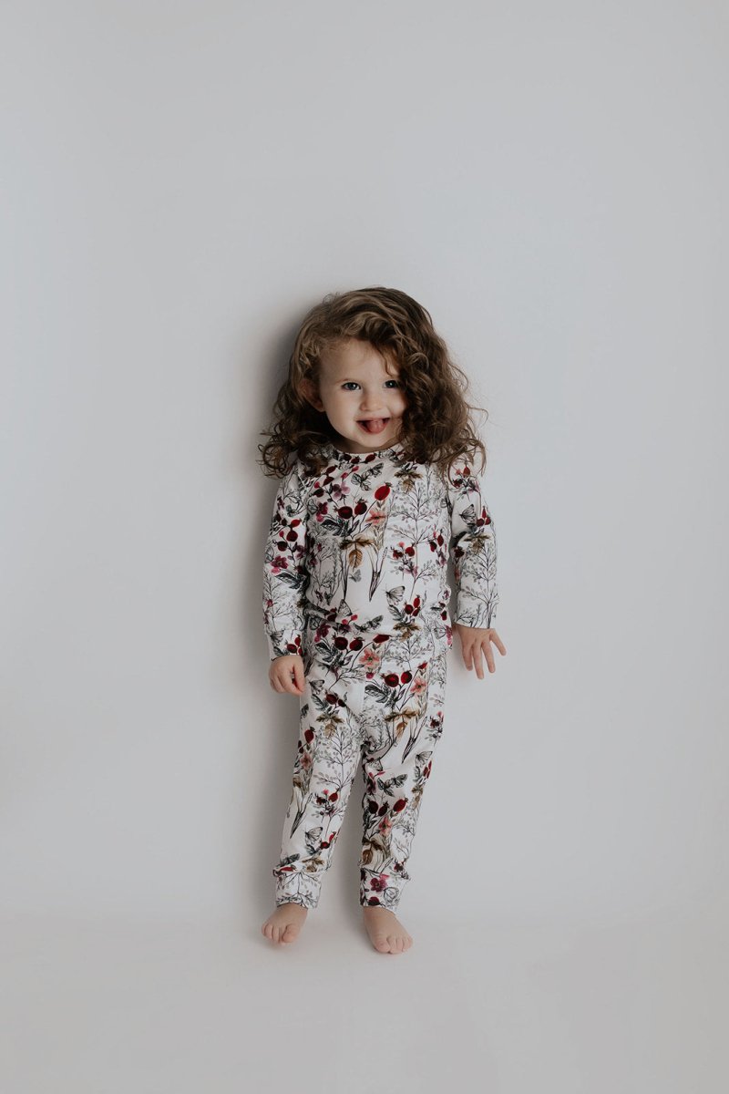 Three Little Tots Floral Girls Kids Pajamas - 