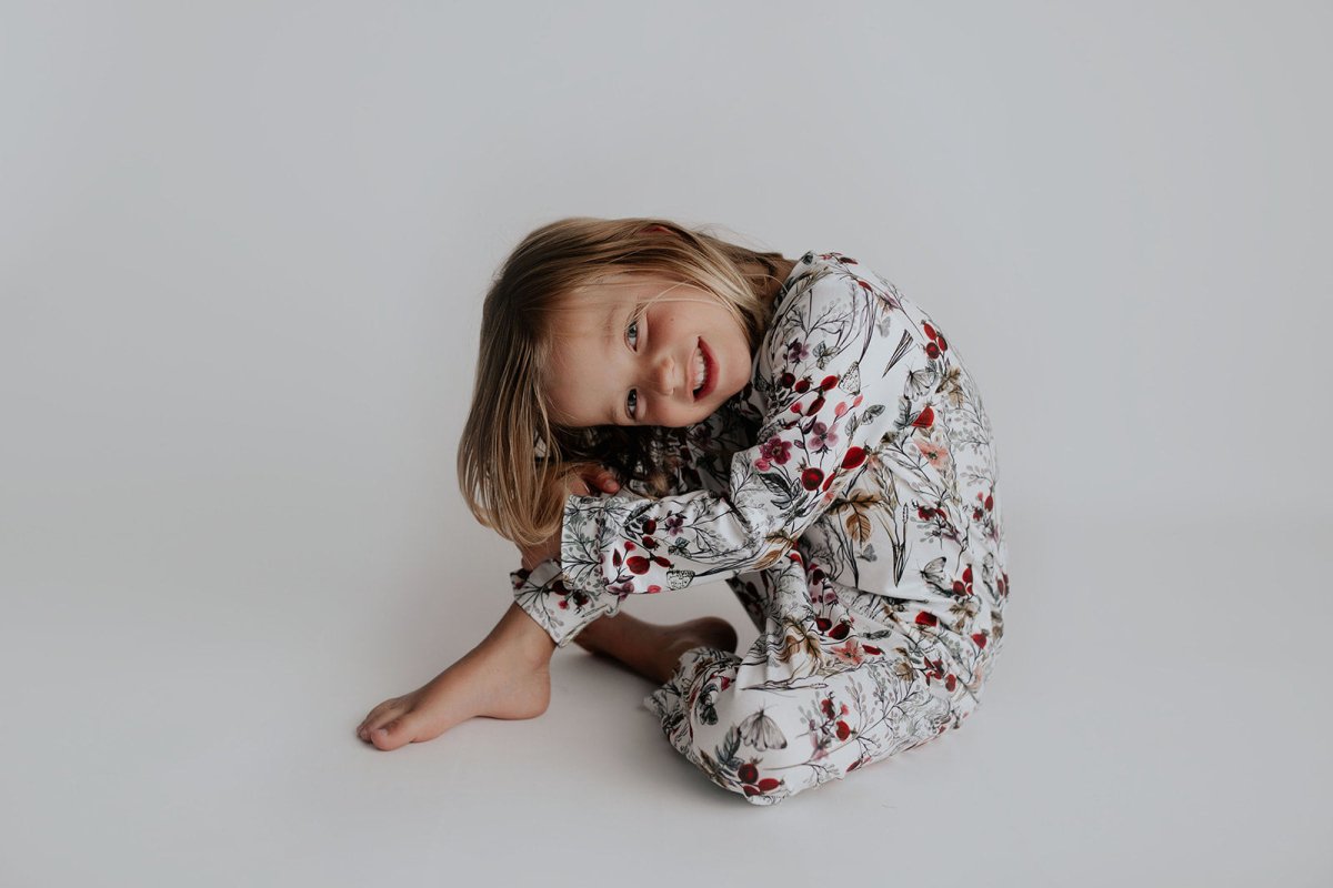 Three Little Tots Floral Girls Kids Pajamas - 