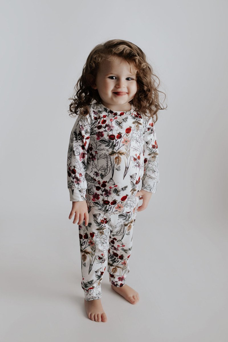 Three Little Tots Floral Girls Kids Pajamas - 