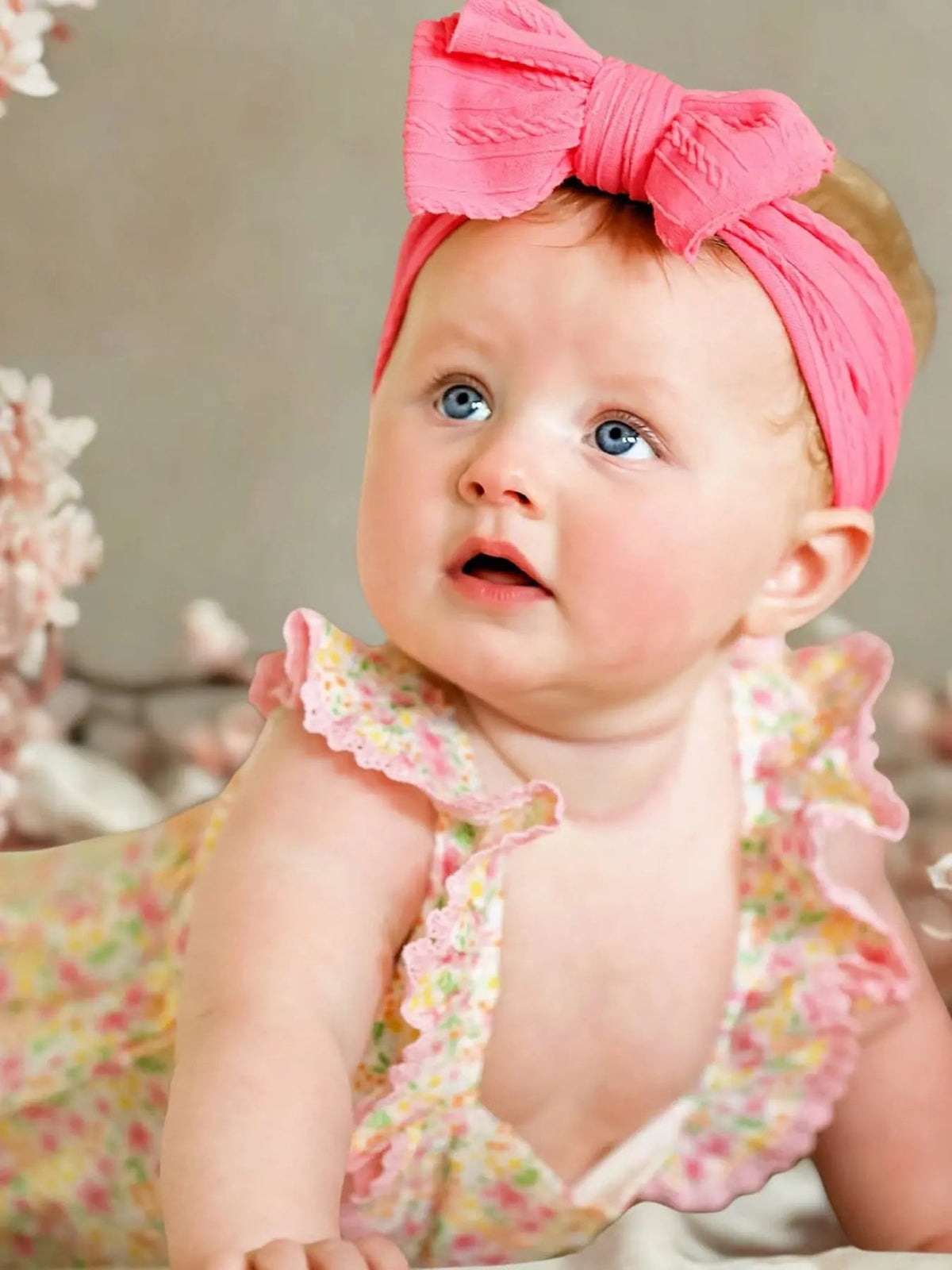 Rylee Faith Designs Floral Girls Smocked Ruffle Romper - 