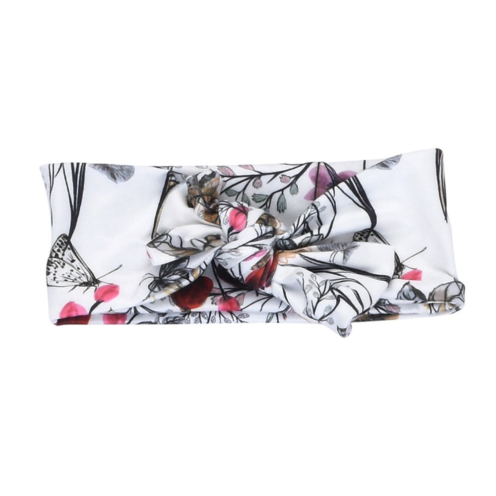 Three Little Tots Floral Knotted Headband Bow - 