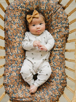 Mebie Baby Floral Long Sleeve Button Romper for Babies Soft Cotton - 