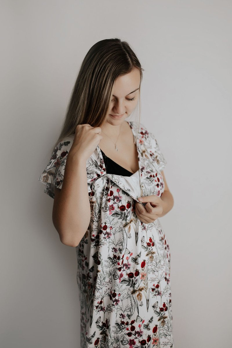 Three Little Tots Floral Mommy Labor and Delivery Nursing Hospital Gown - 