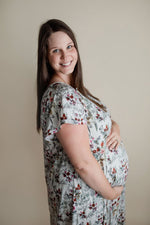 Three Little Tots Floral Mommy Labor and Delivery Nursing Hospital Gown - 