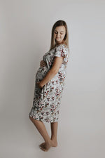 Three Little Tots Floral Mommy Labor and Delivery Nursing Hospital Gown - 