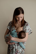 Three Little Tots Floral Mommy Labor and Delivery Nursing Hospital Gown - 