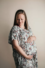 Three Little Tots Floral Mommy Labor and Delivery Nursing Hospital Gown - 