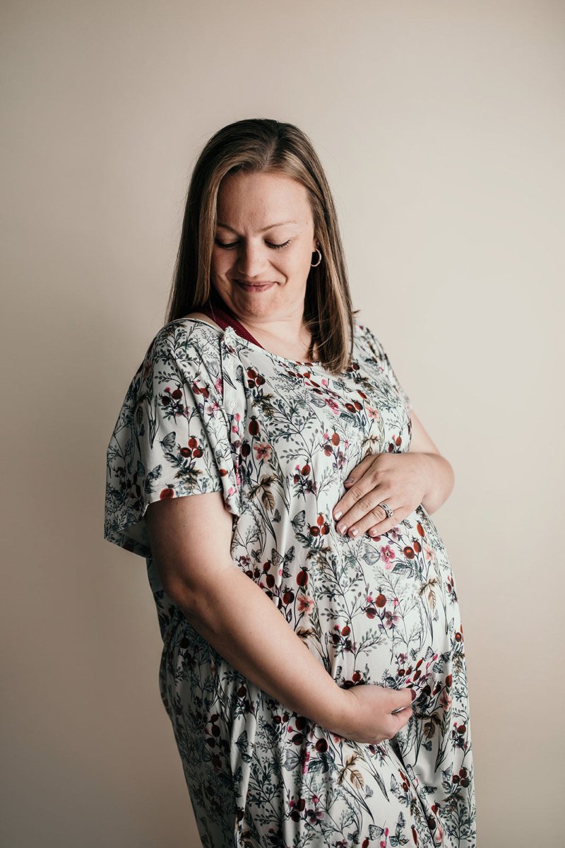 Three Little Tots Floral Mommy Labor and Delivery Nursing Hospital Gown - 