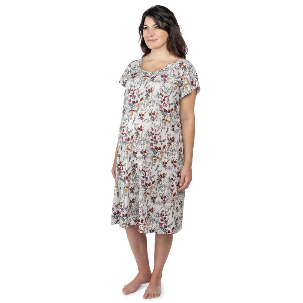 Three Little Tots Floral Mommy Labor and Delivery Nursing Hospital Gown - 