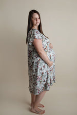 Three Little Tots Floral Mommy Labor and Delivery Nursing Hospital Gown - 