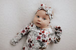 Three Little Tots Floral Newborn Knotted Baby Gown - 