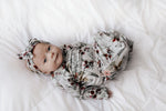 Three Little Tots Floral Newborn Knotted Baby Gown - 