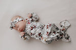 Three Little Tots Floral Newborn Knotted Baby Gown - 