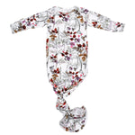 Three Little Tots Floral Newborn Knotted Baby Gown - 