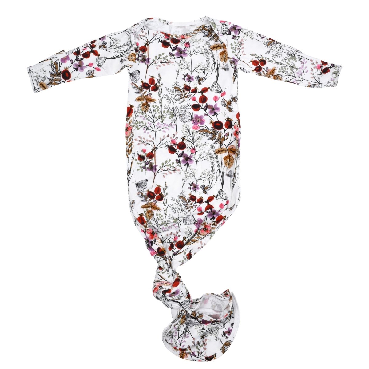 Three Little Tots Floral Newborn Knotted Baby Gown - 