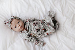 Three Little Tots Floral Newborn Knotted Baby Gown - 