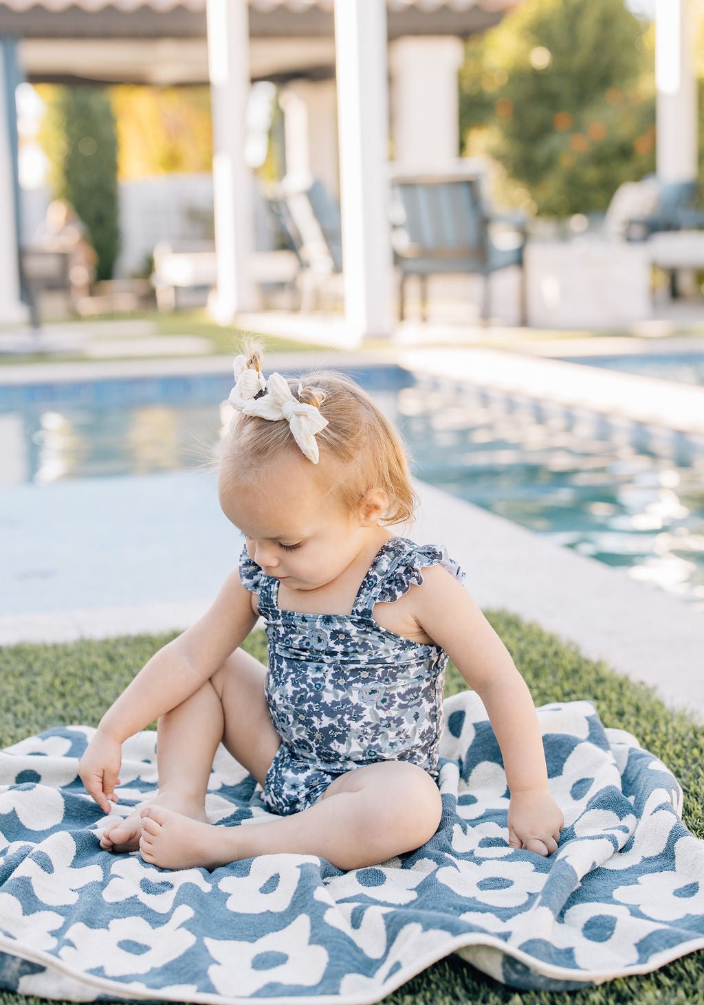 Mebie Baby Floral Organic Cotton Beach Towel - 