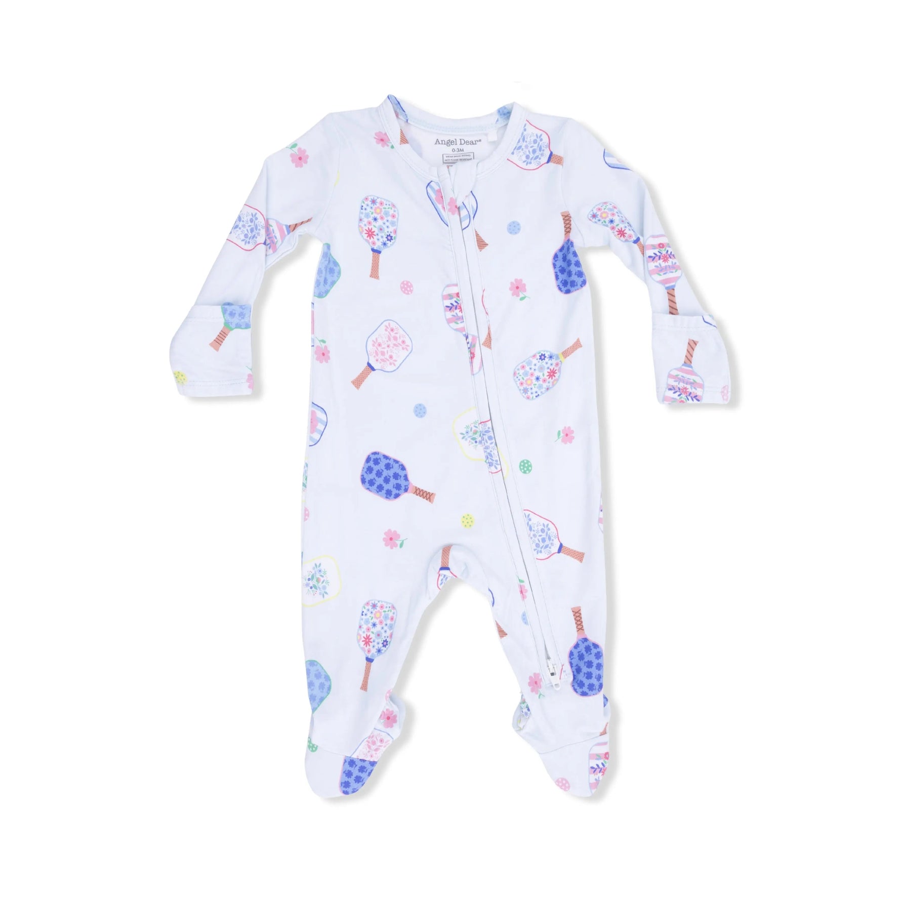 Angel Dear Floral Pickleball - 2 Way Zipper Footie - 