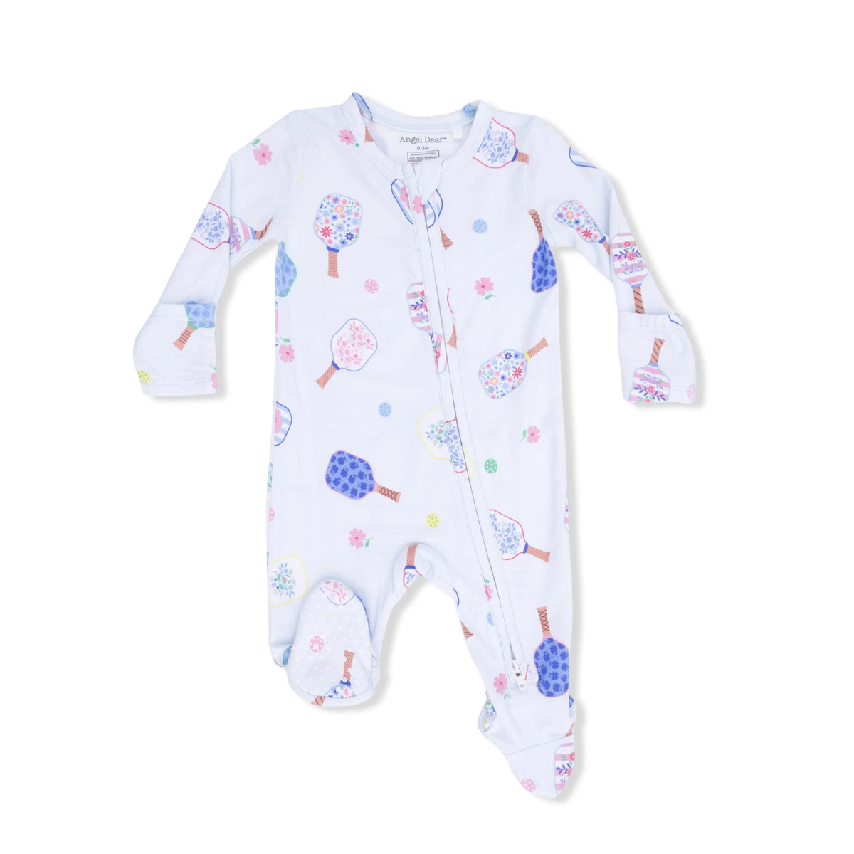 Angel Dear Floral Pickleball - 2 Way Zipper Footie - 